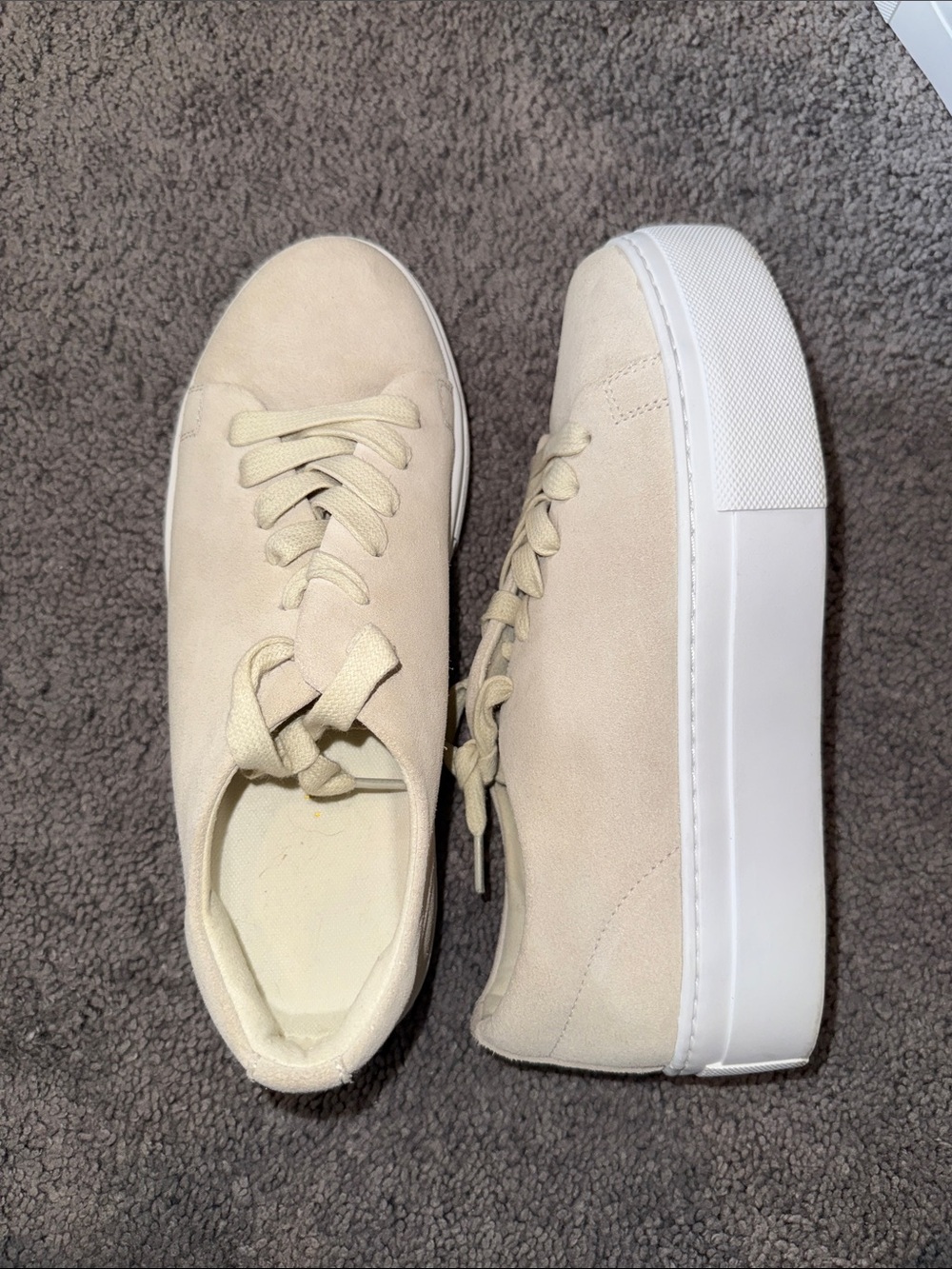 Platform Lace-Up Sneakers in Cream — Minimal Everyday Comfort